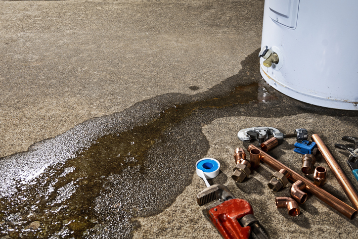 leaking plano water heater in need of repair